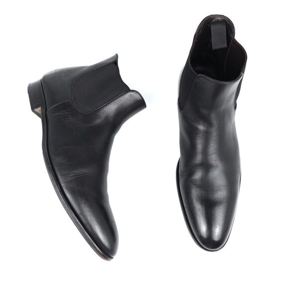 TO BOOT NEW YORK Charleston Black Calf Chelsea Boot Leather Minimal Quiet Luxury - Picture 1 of 11